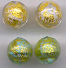 12MM Round "Cracked Gold", with White or Aqua